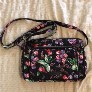 Vera Bradley bag 7 x 10 black floral